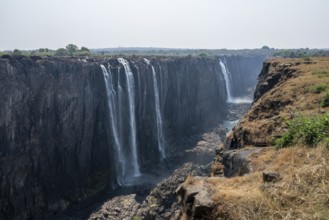 Water plunges into the depths, Victoria Falls and Gorge, Zimbabwe