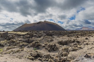 Lava field covered with lichens, Parque Natural de Los Volcanes, near Masdache, Lanzarote, Canary