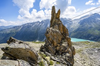 Crocodile rock formation, rope bridge in the Crocodile Mountain Lake via ferrata on
