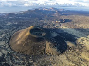 Montaña Negra volcano, picturesque volcanic landscape with volcanic craters and lava fields in