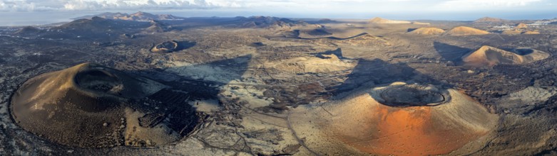 Caldera Colorada volcano and Montaña Negra, picturesque volcanic landscape with volcanic craters