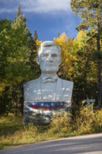 Lead, South Dakota - The 20-foot-tall head of Abraham Lincoln, crafted by artist David Adickes.
