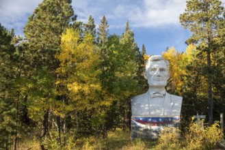 Lead, South Dakota - The 20-foot-tall head of Abraham Lincoln, crafted by artist David Adickes.