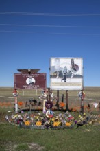 Kyle, South Dakota - A memorial on the Pine Ridge Indian Reservation for Todd Little Bull. Little