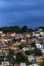 Nightfall in a Brazilian slum located in the city of Belo Horizonte