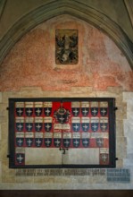 Interior view, epitaph, pedigree, Bessererkapelle, Our Lady of Ulm, Ulm Münster, Ulm,