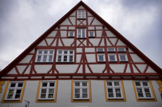 Old timber-frame house, Fischergasse, Fischerviertel, Old Town, Ulm, Baden-Württemberg, Germany