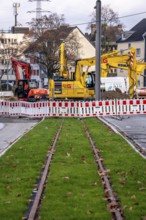 Large construction site in the city center of Essen, the large intersection of Hollesstraße and