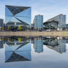 Central Station with Cube reflection in the Spree Berlin Germany