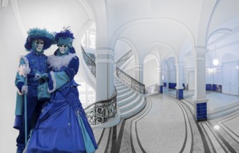 Carnival blue and white cotton exchange Bremen Germany