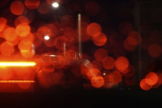 Car traffic at night in a big city, November, Germany