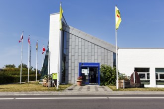 Visitor Center with Flags, Tourist Information, Rønne, Bornholm Island, Denmark