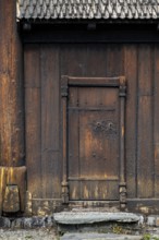 Wooden door, Garmo Stave Church, Maihaugen open-air museum with houses and objects from farms in