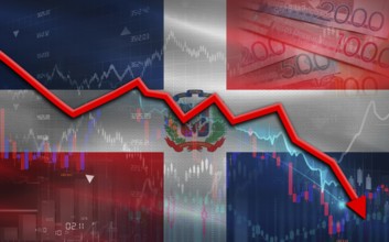 Dominican Republic financial fall on economy market. Dominican Republic financial crisis on