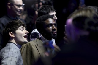 Finn Wolfhard and Caleb McLaughlin with their fans - Stranger Things season 5 fan event, Tempelhof