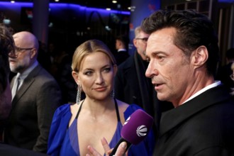 Kate Hudson and Hugh Jackman at the Song Sung Blue Red Carpet Photocall at Zoo Palast Berlin on 19