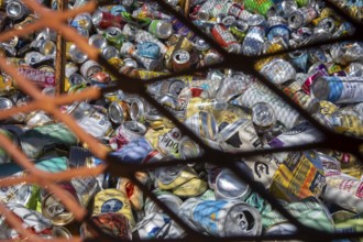 Cisco, Utah - Hundreds of aluminum drink cans are collected for recycling at the Cisco take-out on