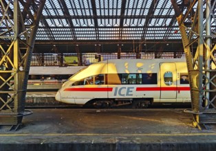 Central Station with Intercity ICE, Cologne, Rhineland, North Rhine-Westphalia, Germany