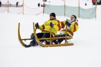 Horn sled racing, Waldau, Black Forest, Baden-Württemberg, Germany