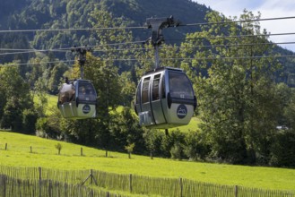 Cable car from Brauneck to Lenggries, cable car, valley station, Brauneck, Bavarian Prealps,
