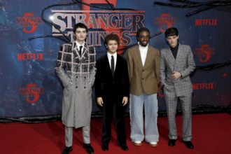 Finn Wolfhard, Gaten Matarazzo, Caleb McLaughlin and Noah Schnapp at the Stranger Things fan event