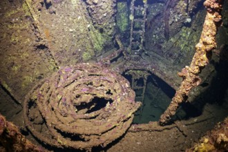 Stairway, ladder, cable, below deck SS Turkia, British, steamship, sunk 17.05.1941, Second World