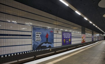 Steinstraße underground station, empty, platform, stop, train station, subway, public transport,