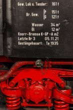 Technical data and suspension of a historic steam locomotive owned by the Free State of Bavaria,