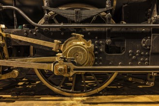 Wheelwork of the legendary Austrian Southern Railway No. 415 locomotive, pulled the court train of