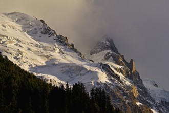 Glacier on the Mont-Blanc massif, Chamonix-Mont-Blanc, Haute-Savoie, France
