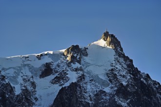 Aiguille du Midi in the evening light, Mont-Blanc, Chamonix-Mont-Blanc, Haute-Savoie, France