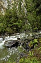 Diosaz mountain river in the gorge, Gorges de la Diosaz, Les Houches, Chamonix-Mont-Blanc,