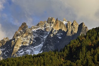 Blanc massif in the evening light, Chamonix-Mont-Blanc, Haute-Savoie, France