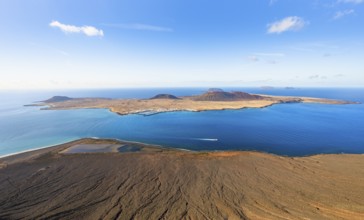 View of the sea and the island of La Graciosa, Mirador del Río viewpoint, Lanzarote, Canary