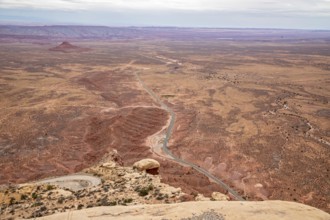 Mexican Hat, Utah - Utah Highway 261 below where the Moki Dugway unpaved road descends from Cedar