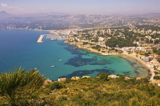 Top view, Playa El Portet, Moraira, Costa Blanca, Alicante, Spain