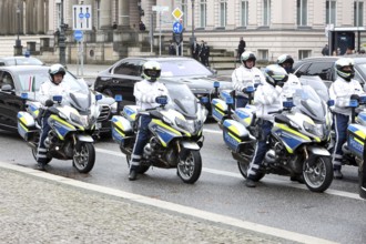 Motorbike parade of the Berlin Police - Memorial Day Wreath laying for victims of war and tyranny,