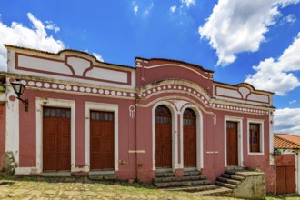 Facade of an old house on the streets of the city of Congonhas in Minas Gerais, Congonhas, Minas