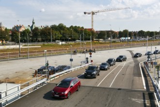 Cars ride on the ferry to Bornholm, ferry terminal, ferry port, Ystad, Sweden