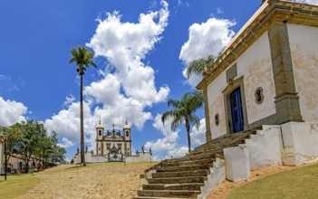 Famous Sanctuary of Bom Jesus de Matosinhos with sculptures by Aleijadinho in the city of Congonhas
