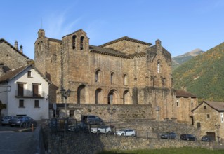 Abbey church building monastery San Pedro de Siresa, Valle de Hecho, Huesca province, Aragon, Spain