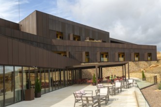 Modern architecture of new Parador de Molina de Aragón, Guadalajara province, Castile-La Mancha,
