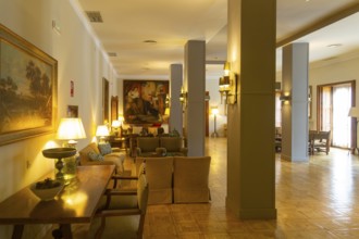 Salon lounge room inside Parador de Teruel hotel, city of Teruel, Aragon, Spain