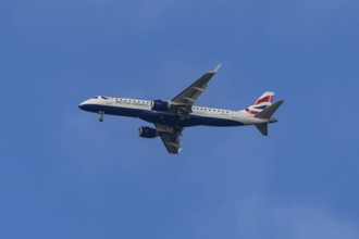 Embraer ERJ-190 jet passenger aircraft of British Airways BA CityFlyer airlines in flight on