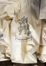 Real Martin bag filled with the so-called Blo-es, various goodies, detail, Kempen, Lower Rhine,