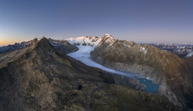 Rhone glacier with surrounding mountains, Obergoms, Valais, Switzerland