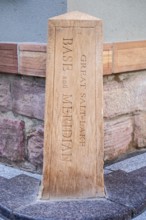 Salt Lake City, Utah - The Salt Lake Meridian Initial Point at Temple Square in downtown Salt Lake