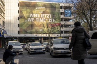 Large-format advertising poster, of the Bundeswehr, for personnel recruitment, at a parking garage