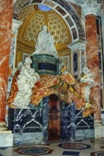 Opulently designed tomb of Pope Alexander VII in St. Peter's Basilica, Basilica of St. Peter's