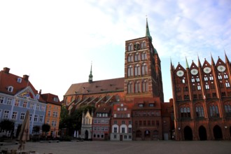St. Nicholas Church and Town Hall in the Old Town, Stralsund, Hanseatic City of Stralsund,